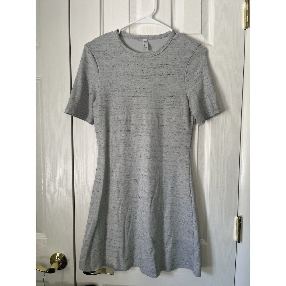 American Apparel Midi Short Sleeve Gray Dress Women Large
